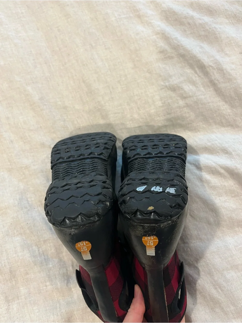 Bogs Black and Red Buffalo Plaid Lace-Up Waterproof Boots